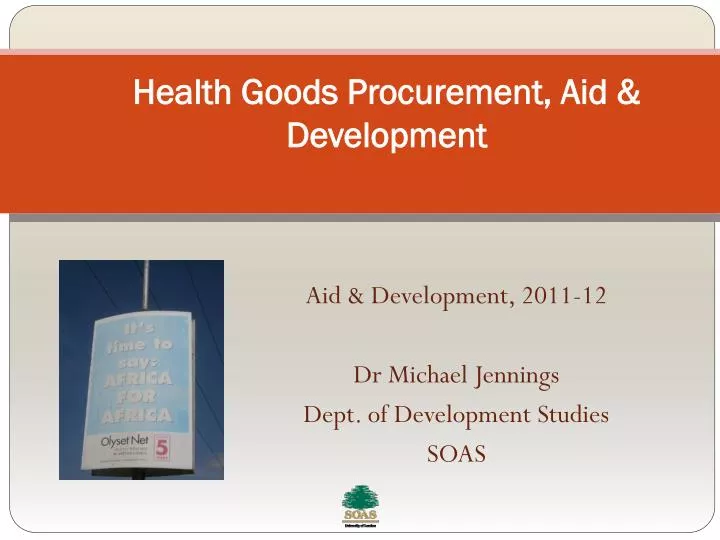 health goods procurement aid development