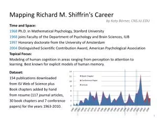Mapping Richard M. Shiffrin's Career