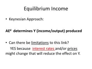 Equilibrium Income