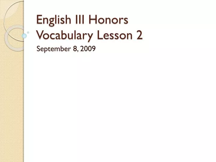 english iii honors vocabulary lesson 2
