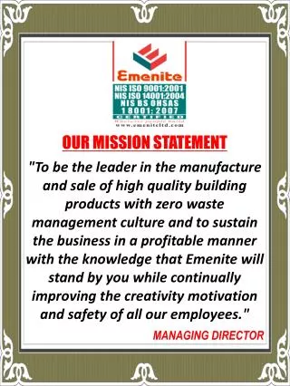 OUR MISSION STATEMENT