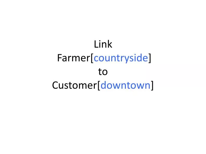 link farmer countryside to customer downtown