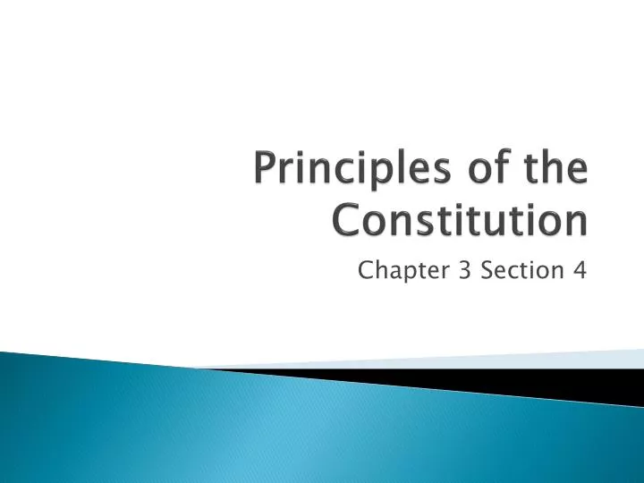 principles of the constitution