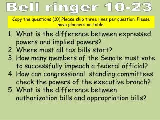 Bell ringer 10-23