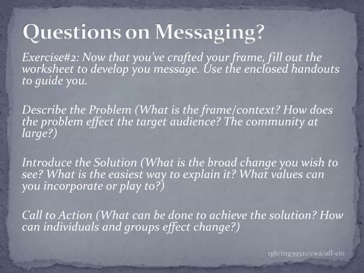 questions on messaging