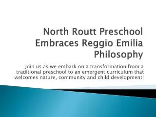North Routt Preschool Embraces Reggio Emilia Philosophy