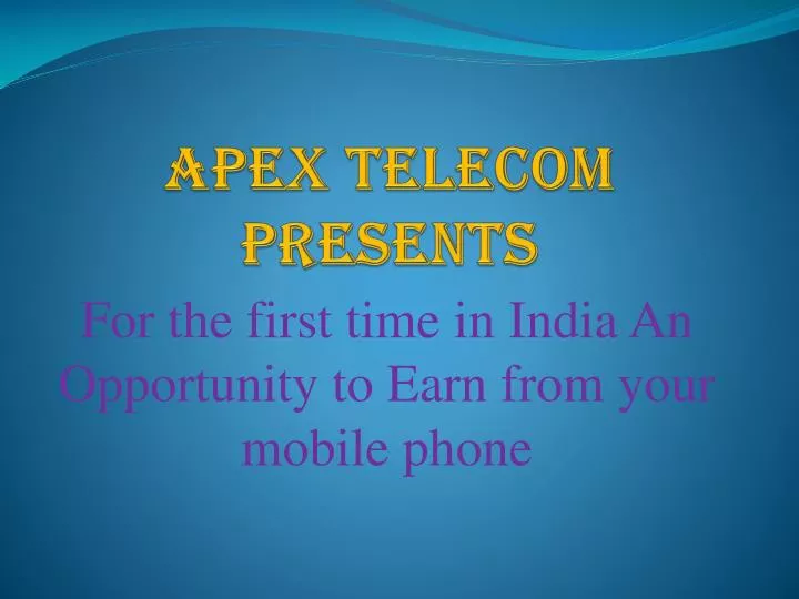 apex telecom presents