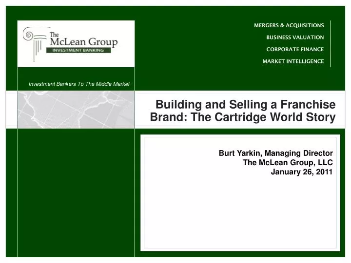 building and selling a franchise brand the cartridge world story