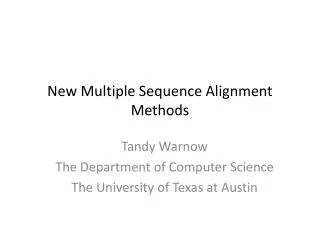 New Multiple Sequence Alignment Methods