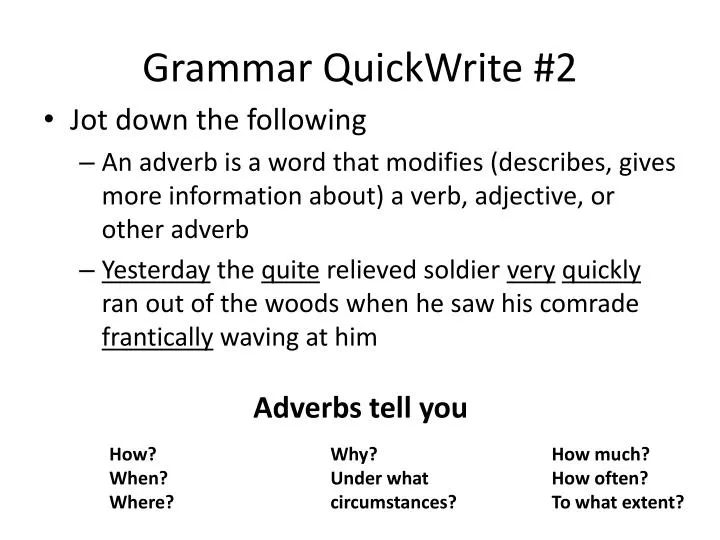grammar quickwrite 2
