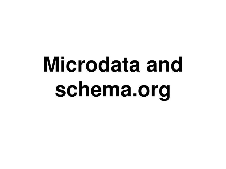 microdata and schema org