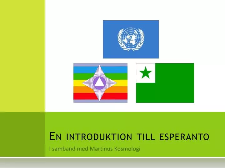 en introduktion till esperanto
