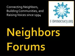 Neighbors Forums