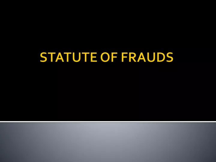 statute of frauds