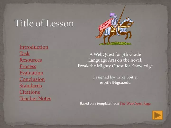 title of lesson