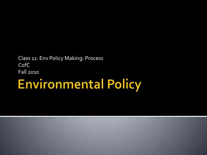 class 11 env policy making process cofc fall 2010