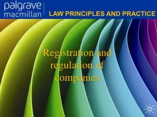 Registration and regulation of companies
