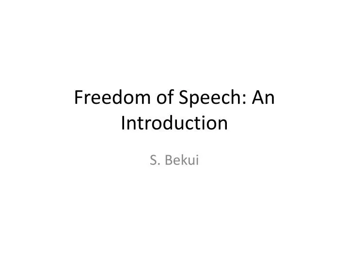 freedom of speech an introduction