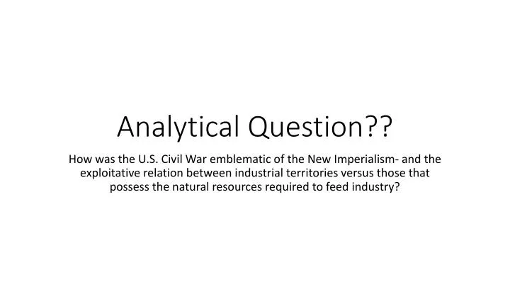 analytical question