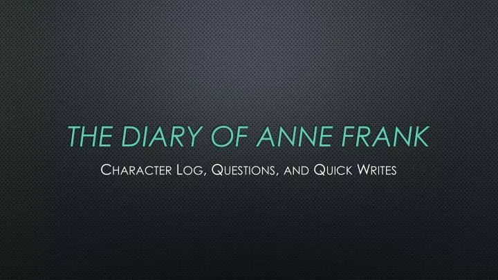 the diary of anne frank