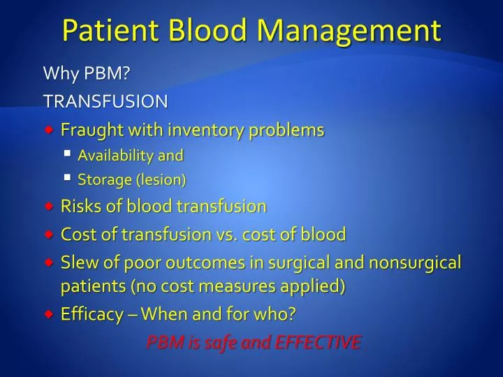 patient blood management