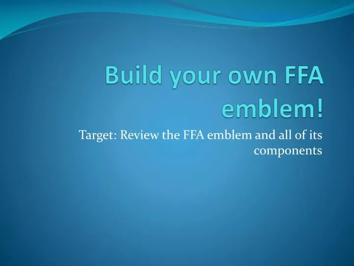 build your own ffa emblem