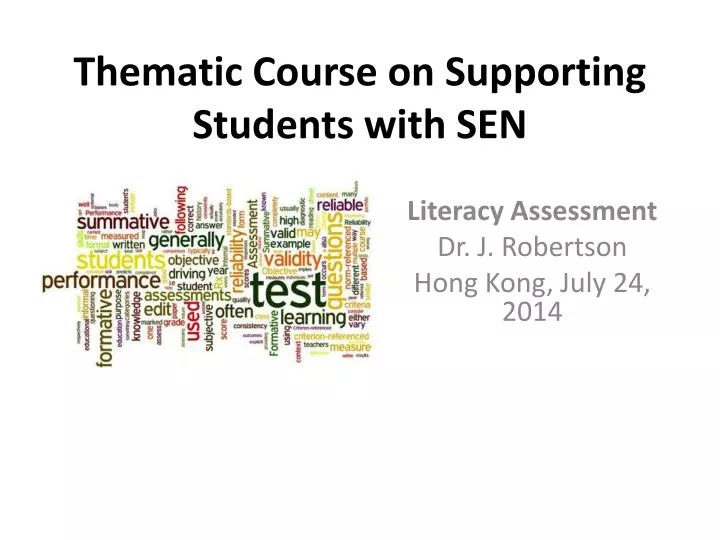 thematic course on supporting students with sen