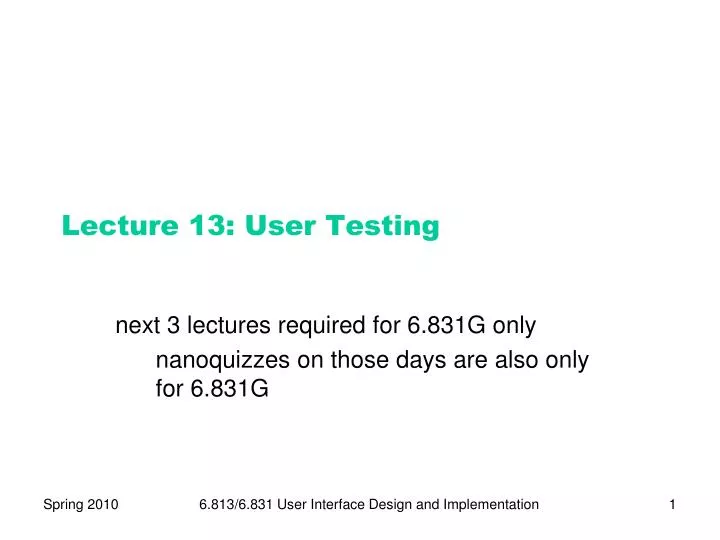 lecture 13 user testing