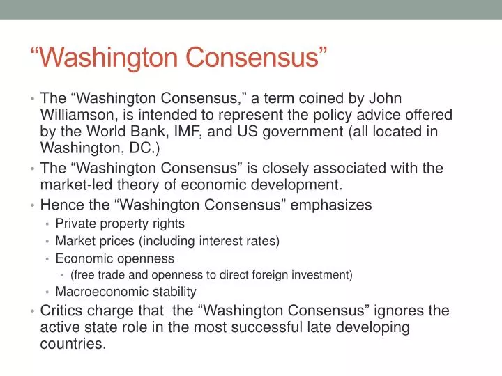 PPT “Washington Consensus” PowerPoint Presentation, free download