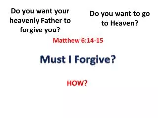 Must I Forgive?