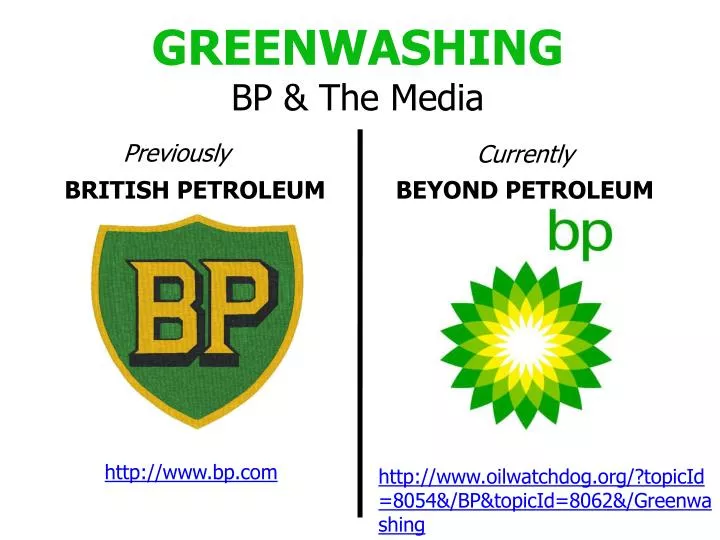 greenwashing bp the media