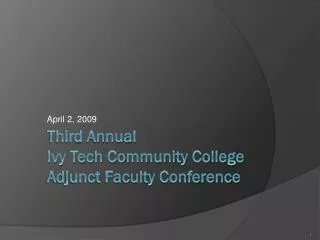 Third Annual Ivy Tech Community College Adjunct Faculty Conference