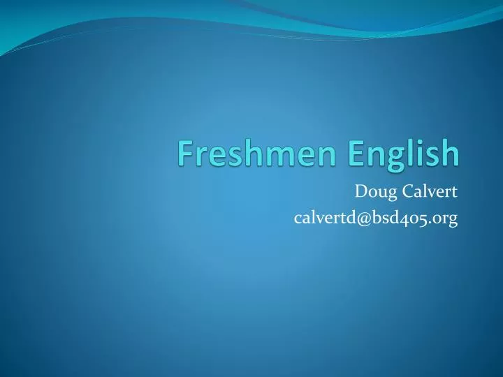 freshmen english