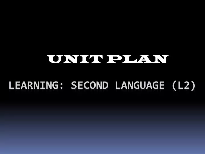 unit plan
