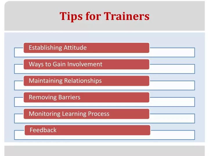 tips for trainers