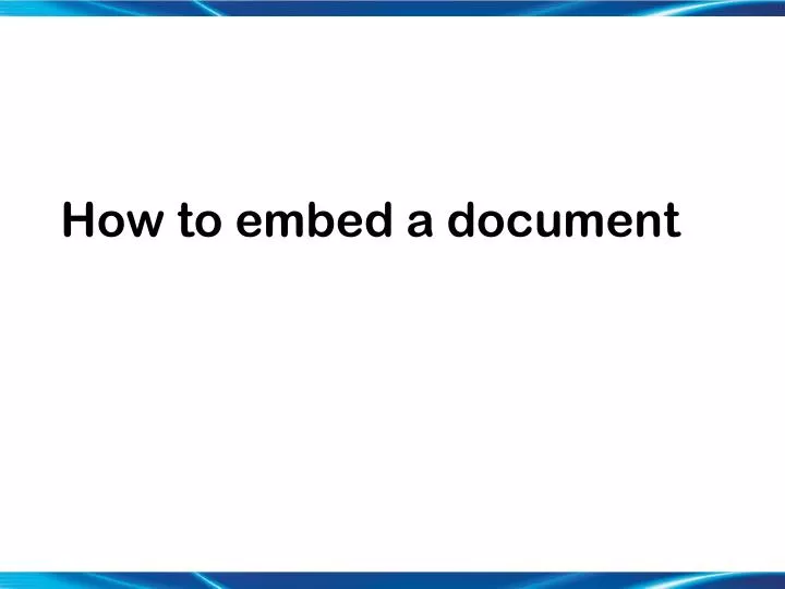 how to embed a document