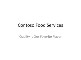 Contoso Food Services