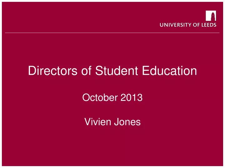 directors of student education october 2013
