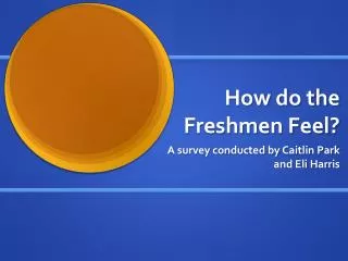 How do the Freshmen Feel?