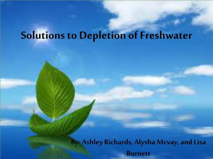 solutions to depletion of freshwater