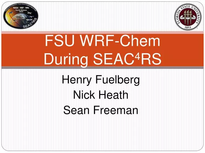 fsu wrf chem during seac 4 rs