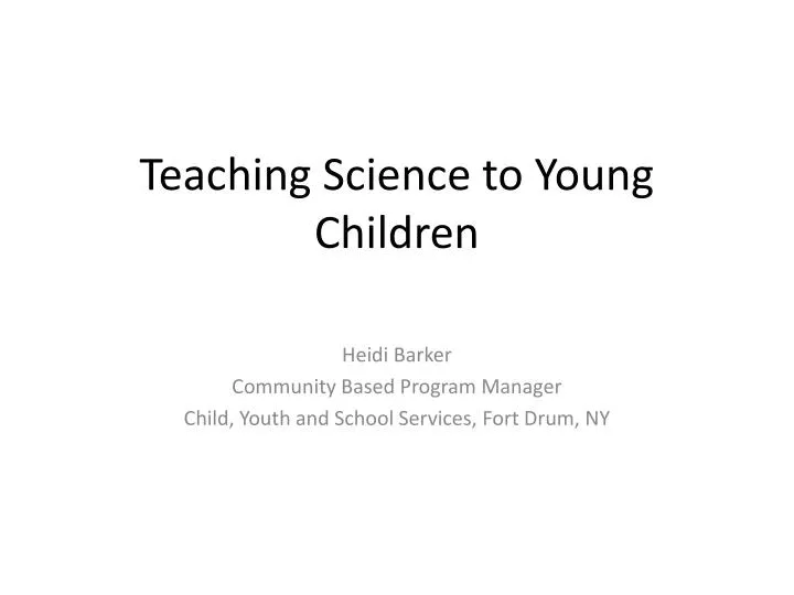 teaching science to young children