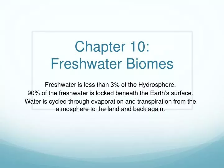 chapter 10 freshwater biomes