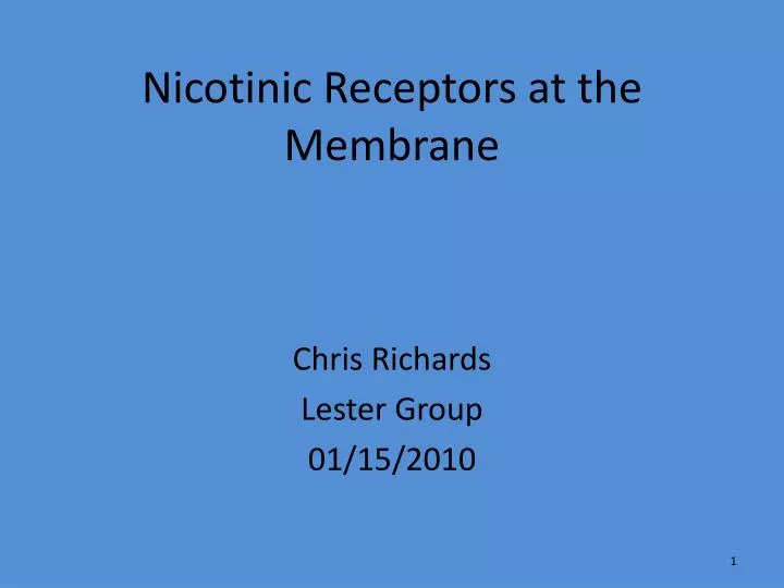 nicotinic receptors at the membrane