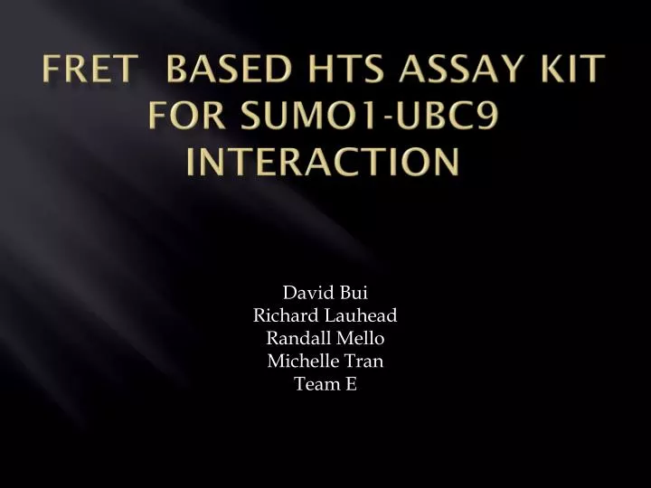 fret based hts assay kit for sumo1 ubc9 interaction