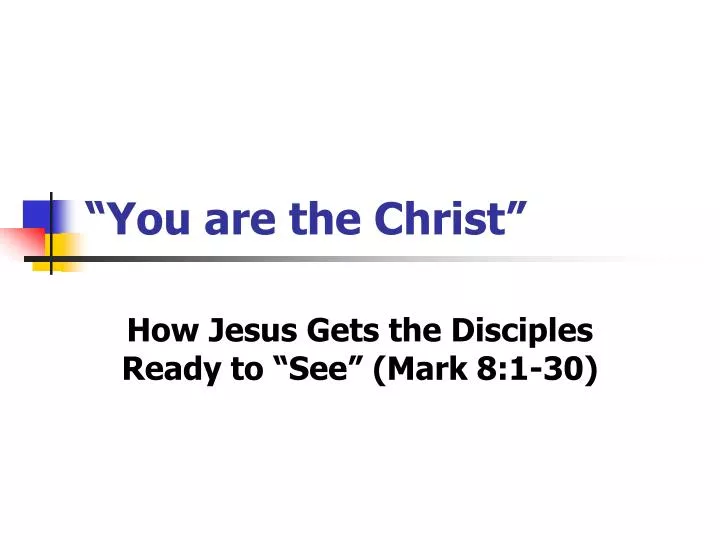 you are the christ