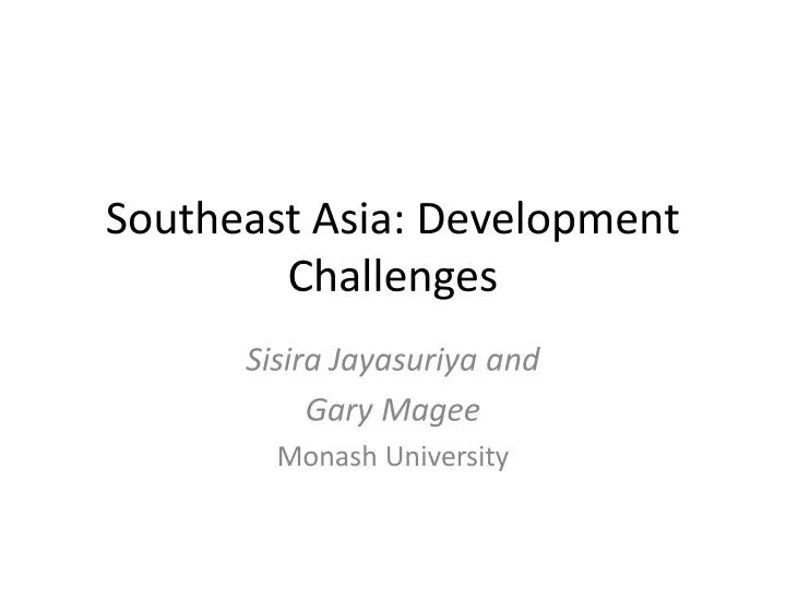 southeast asia development challenges