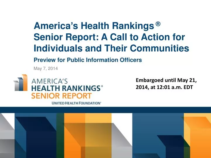america s health rankings senior report a call to action for individuals and their communities