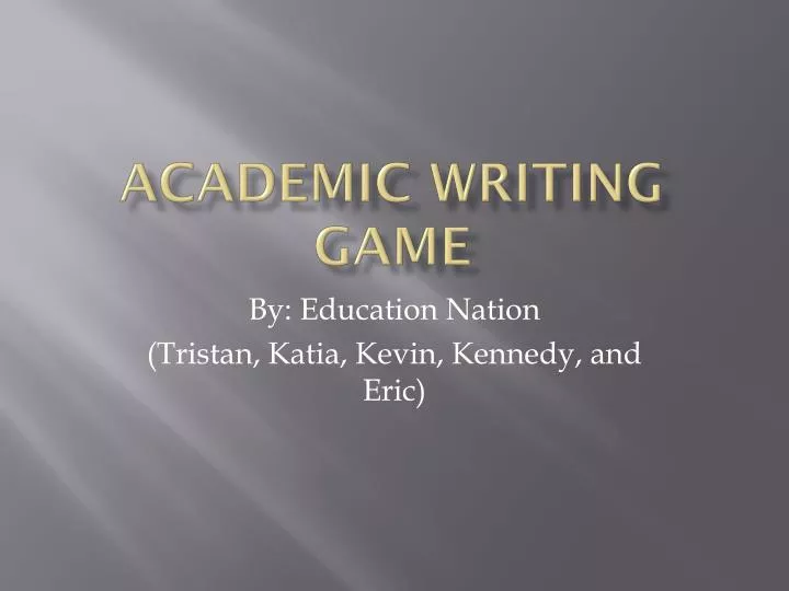academic writing game