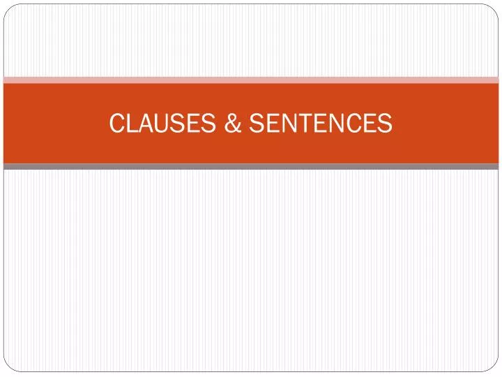 clauses sentences